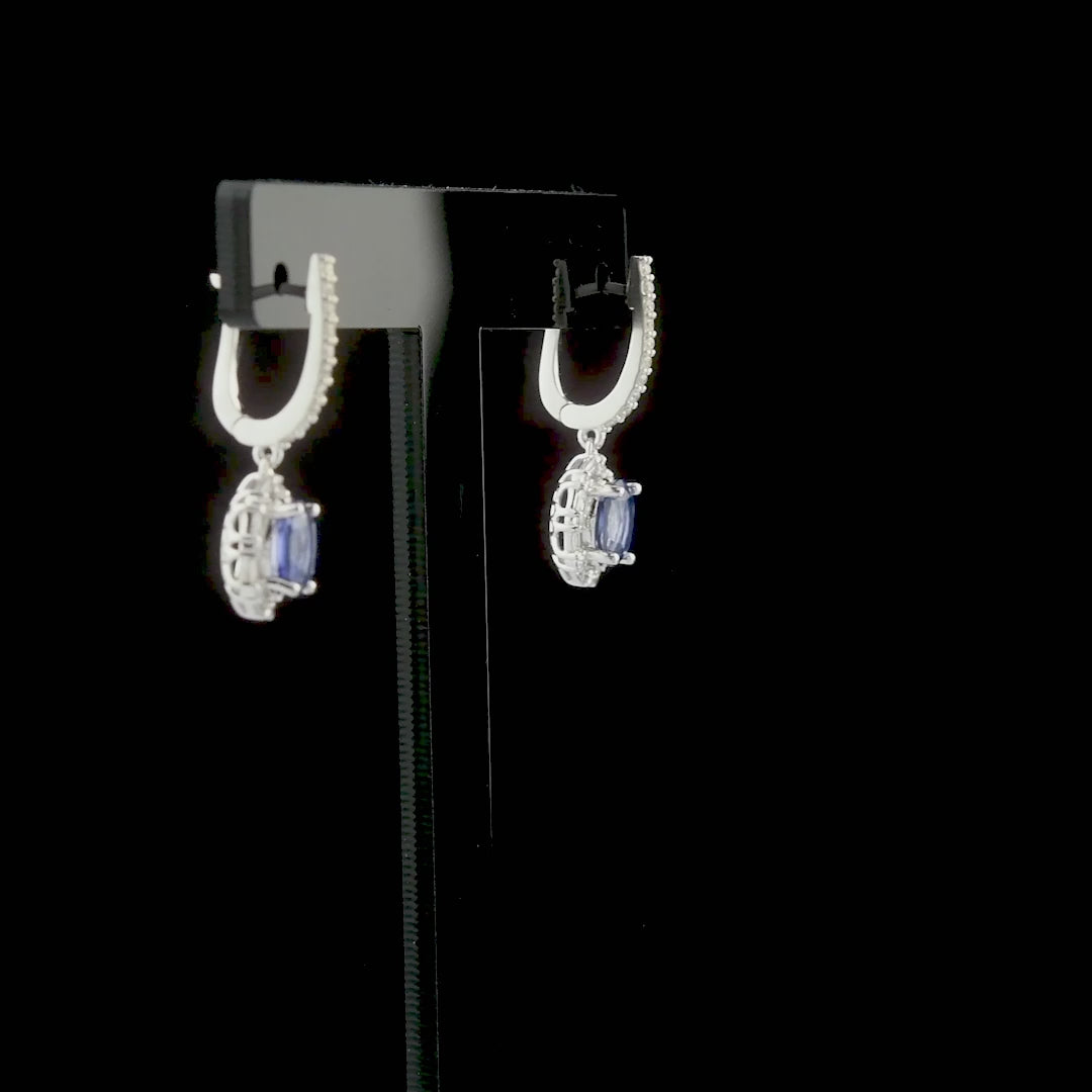 2.43 Carat Natural Diamond and Sapphire Earrings – Fine Jewelry Design