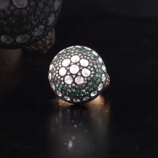 11.53 Carat Natural Diamond and Emerald Ring – Fine Jewelry Design