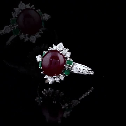 4.37 Carat Natural Diamond and Ruby Ring – Elegant Fine Jewelry Design