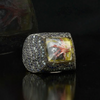 6.00 Carat Natural Black Diamond and Sapphire Starfish Design Ring