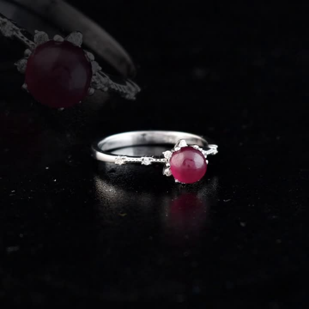 1.02 Carat Natural Diamond and Ruby Ring – Fine Jewelry Design