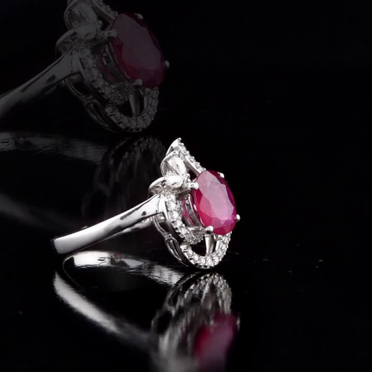 2.68 Carat Natural Diamond and Ruby Ring – Fine Jewelry Design