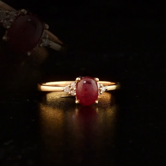 1.49 Carat Natural Diamond and Ruby Ring – Fine Jewelry Design