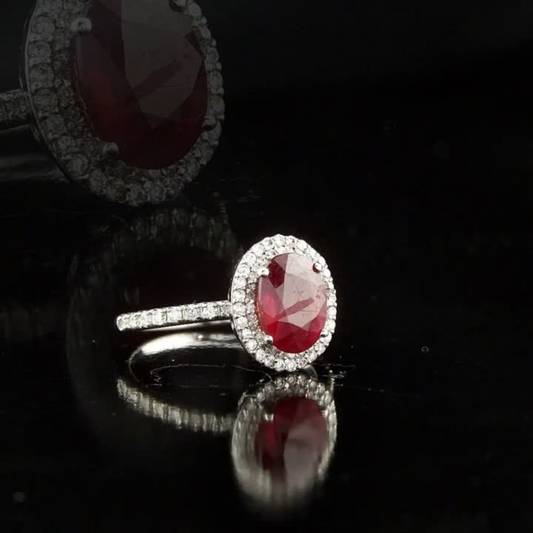 3.21 Carat Natural Diamond and Ruby Ring – Fine Jewelry Design