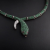 28.42 Carat Natural Diamond and Emerald Snake Necklace – Fine Jewelry Design