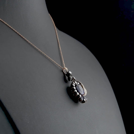 2.6 Carat Natural Diamond and Sapphire Necklace – Fine Jewelry Design