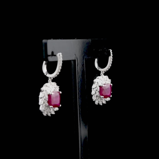 8.36 Carat Natural Diamond and Ruby Earrings – Fine Jewelry Design