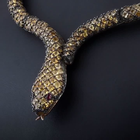 70.71 Carat Natural Citrine Snake Necklace – Fine Jewelry Design