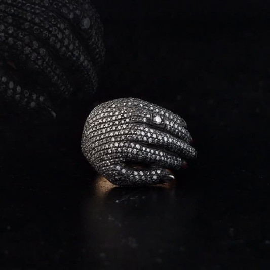 2.18 Carat Natural Diamond Hand Design Ring
