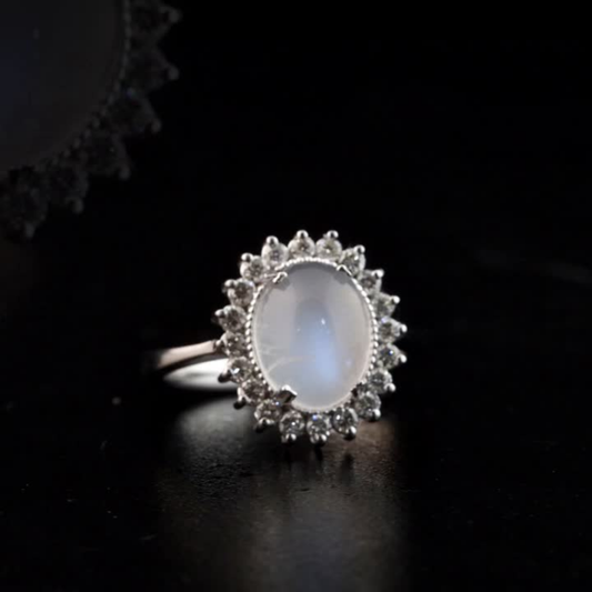 4.27 Carat Natural Diamond and Moonstone Ring – Fine Jewelry Design