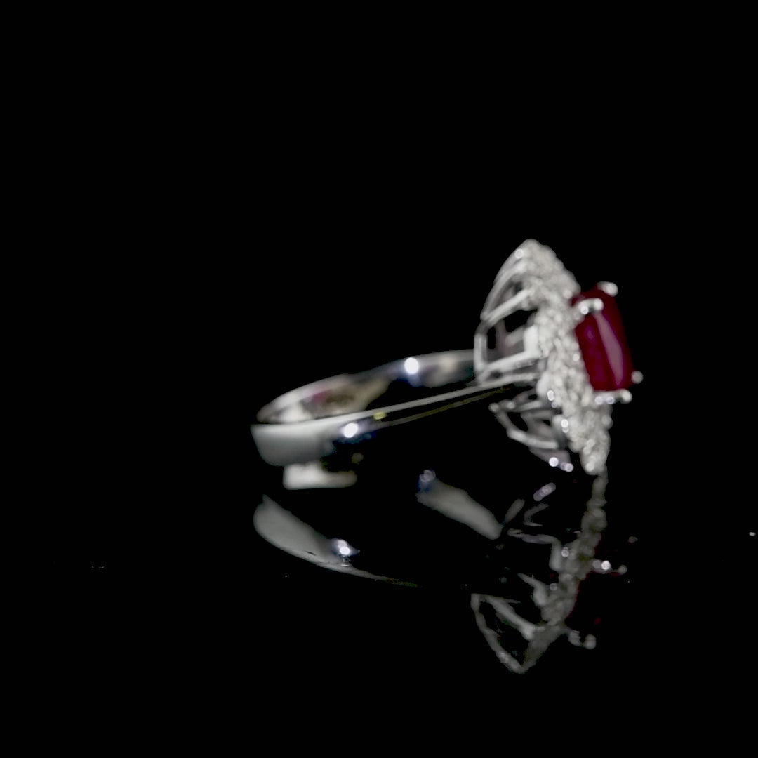 4.10 Carat Natural Diamond and Ruby Ring – Fine Jewelry Design