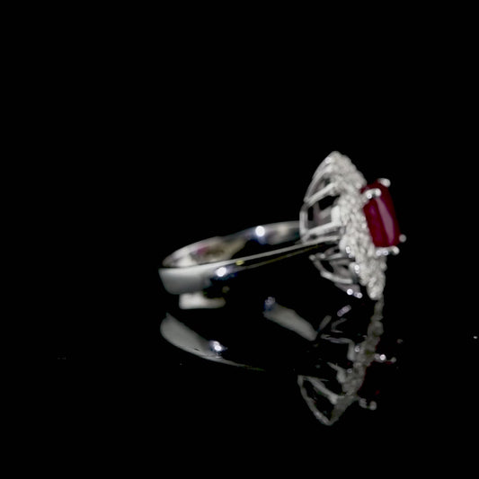 4.10 Carat Natural Diamond and Ruby Ring – Fine Jewelry Design