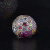 2.96 Carat Natural Diamond and Rhodolite Ring – Fine Jewelry Design