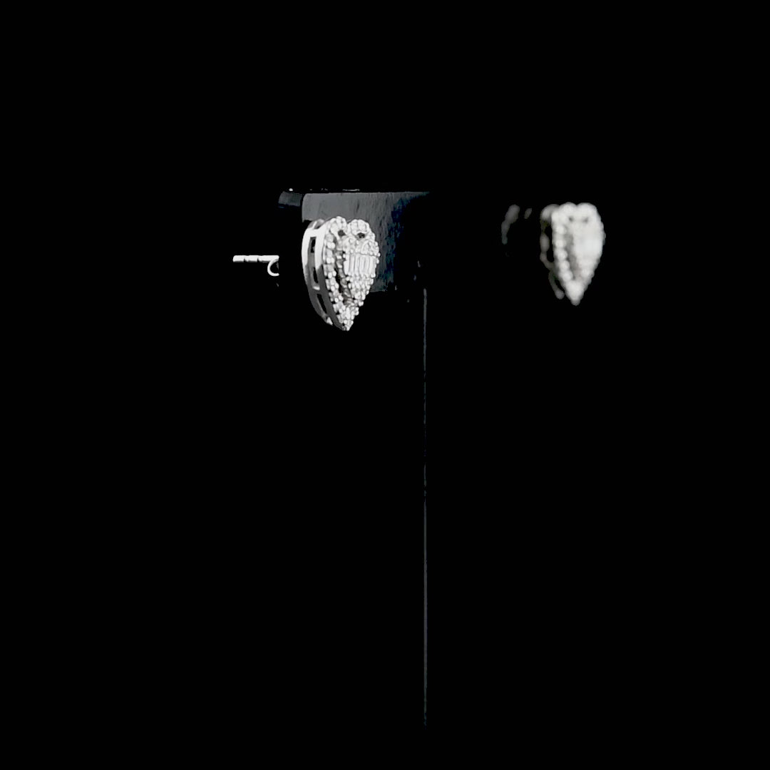 0.23 Carat Baguette Diamond Floral Earrings – Fine Jewelry Design