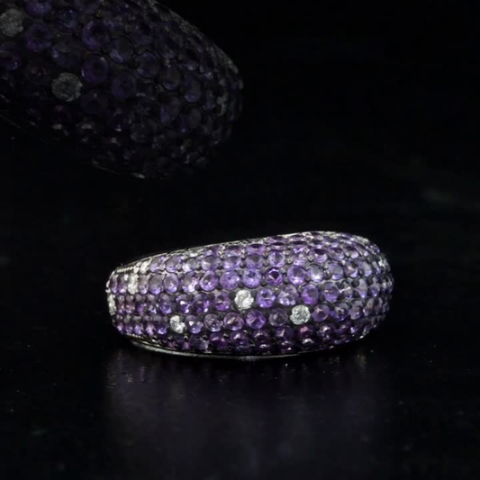 2.15 Carat Natural Diamond and Amethyst Ring – Fine Jewelry Design