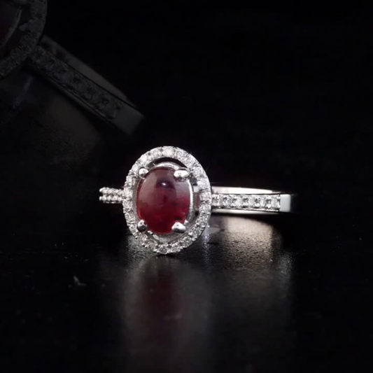 1.58 Carat Natural Diamond and Ruby Ring – Fine Jewelry Design