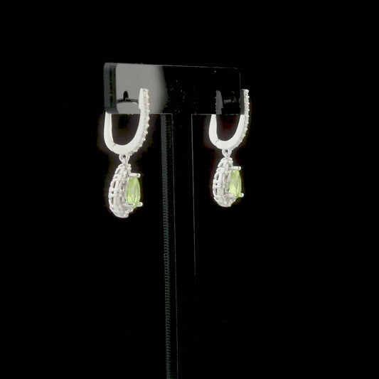 1.59 Carat Natural Diamond and Peridot Earrings – Fine Jewelry Design