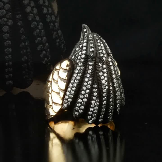 1.64 Carat Natural Diamond and Ruby Eagle Design Ring