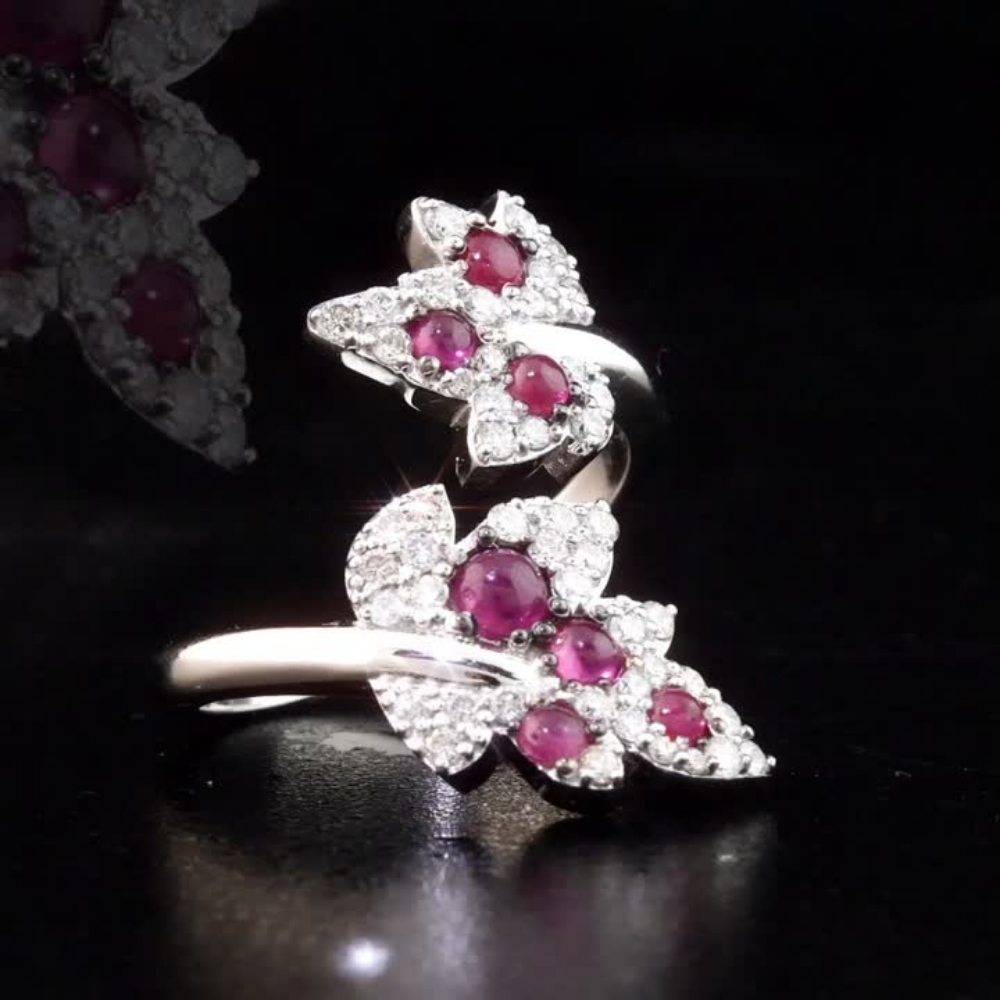 1.34 Carat Natural Diamond and Ruby Ring – Fine Jewelry Design