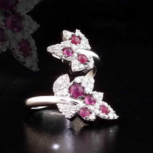 1.34 Carat Natural Diamond and Ruby Ring – Fine Jewelry Design