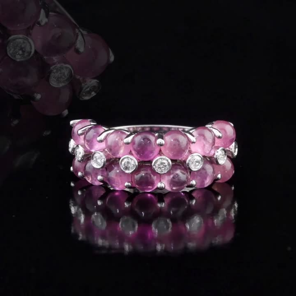 6.97 Carat Natural Diamond and Tourmaline Ring – Fine Jewelry Design