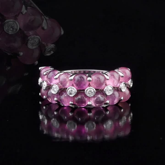 6.97 Carat Natural Diamond and Tourmaline Ring – Fine Jewelry Design
