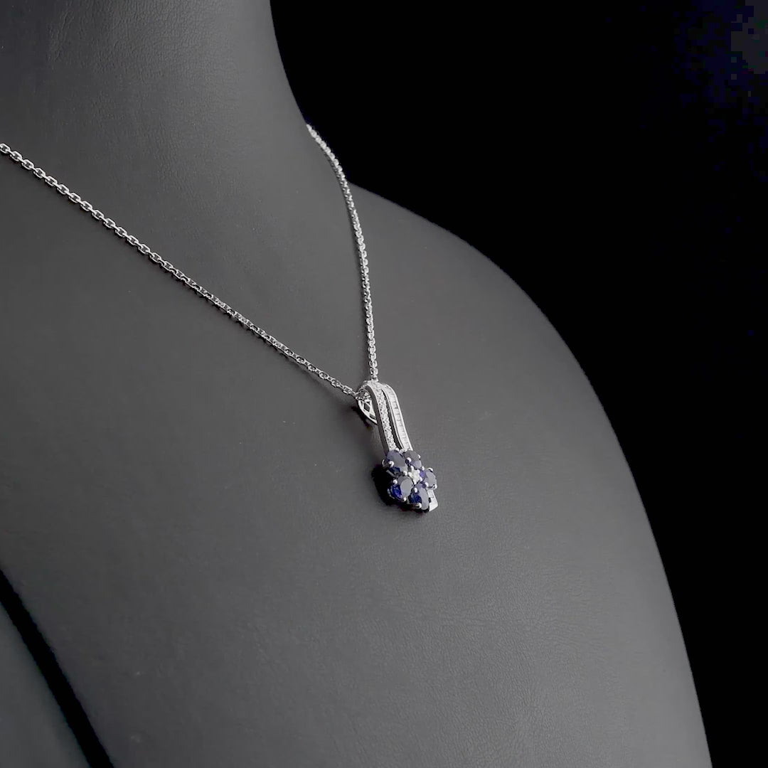 1.07 Carat Natural Diamond and Sapphire Necklace – Fine Jewelry Design
