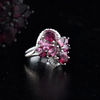 4.58 Carat Natural Diamond and Rhodolite Ring – Fine Jewelry Design