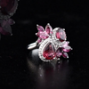 3.91 Carat Natural Diamond and Rhodolite Ring – Fine Jewelry Design