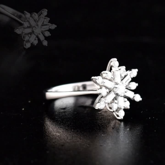 0.49 Carat Natural Diamond Snowflake Design Ring – Fine Jewelry Design