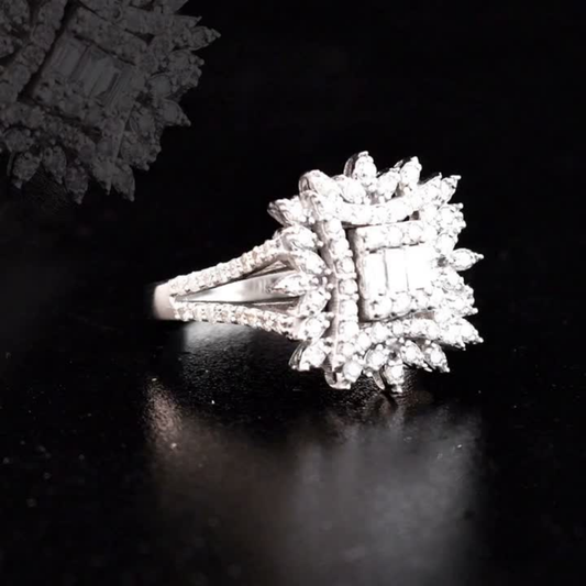 0.94 Carat Natural Baguette Diamond Ring