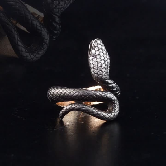0.49 Carat Natural Diamond Snake Design Ring – Fine Jewelry Design