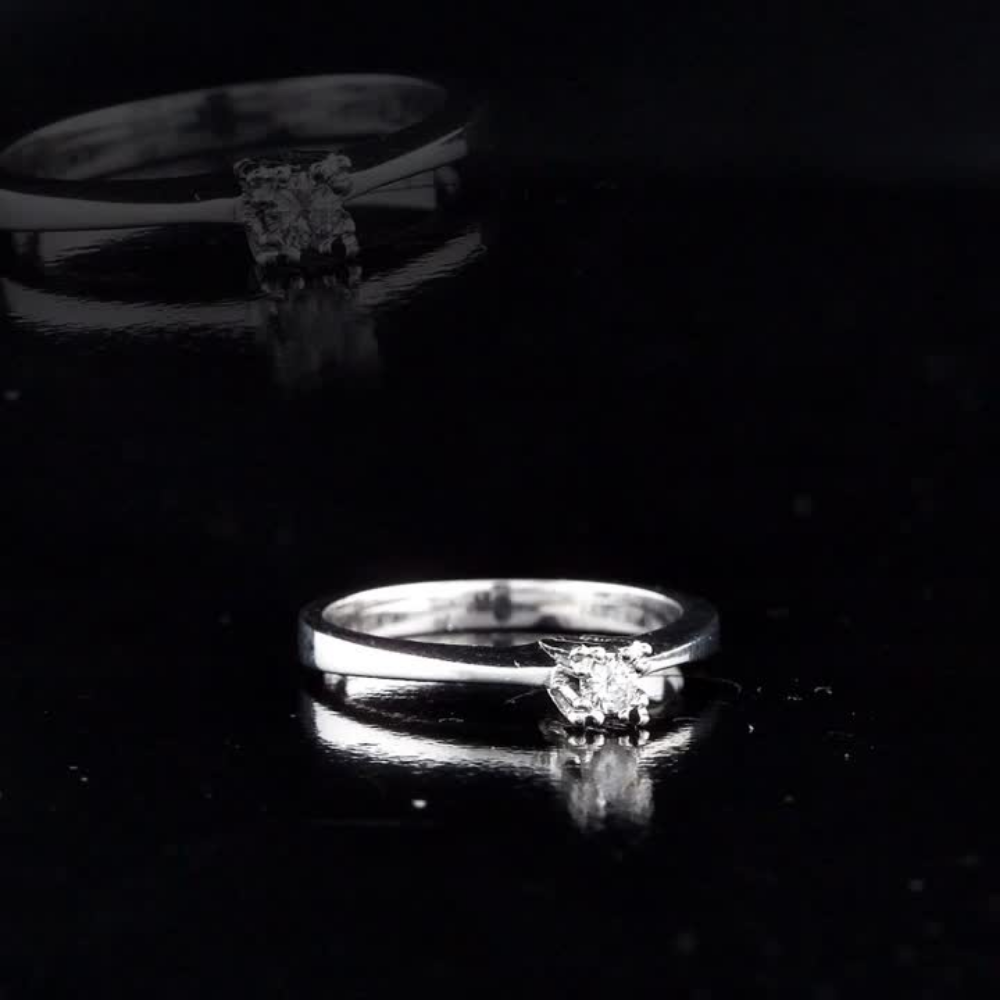 0.10 Carat Natural Diamond Solitaire Ring – Fine Jewelry Design
