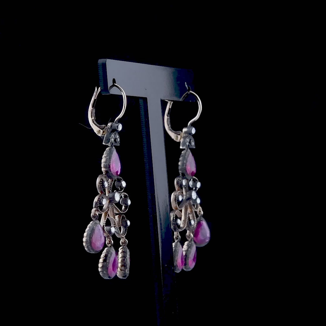 5.6 Carat Natural Diamond and Ruby Earrings – Fine Jewelry Design
