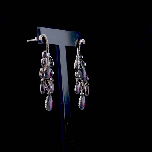 3.4 Carat Natural Diamond and Ruby Earrings – Fine Jewelry Design