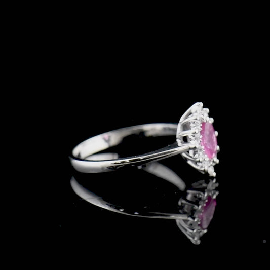 0.31 Carat Natural Diamond and Ruby Ring – Elegant Fine Jewelry Design