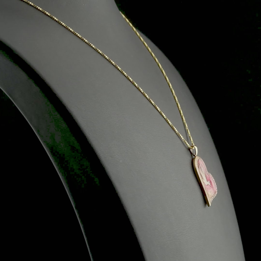 0.17 Carat Natural Diamond Dove Pendant Necklace
