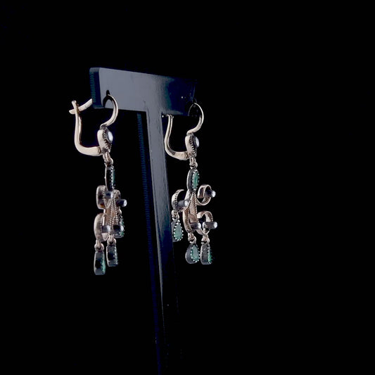 2.2 Carat Natural Diamond and Emerald Earrings – Fine Jewelry Design