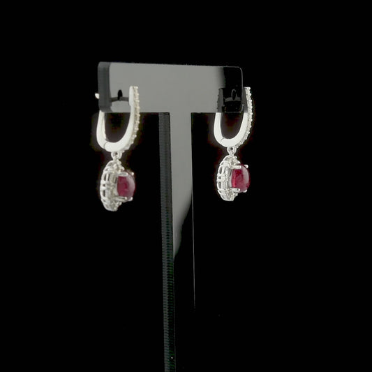 2.93 Carat Natural Diamond and Ruby Earrings – Fine Jewelry Design