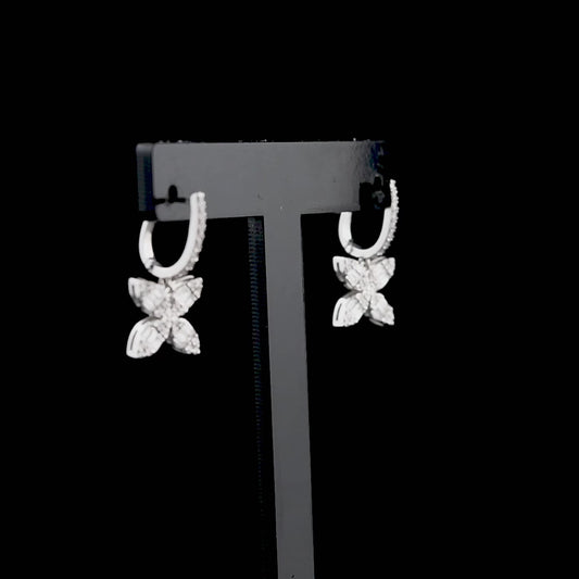 0.76 Carat Baguette Diamond Floral Earrings – Fine Jewelry Design