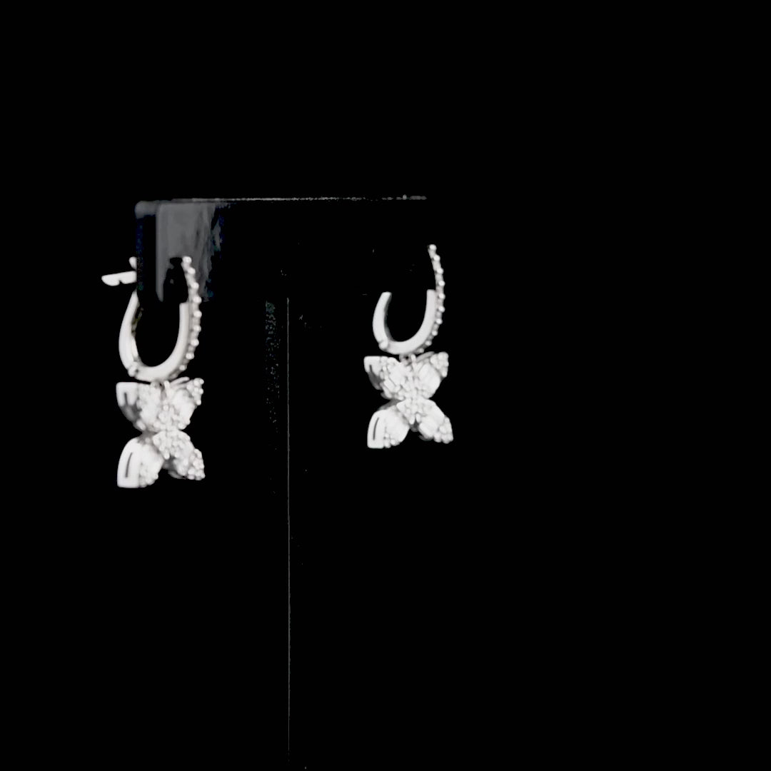 0.58 Carat Baguette Diamond Floral Earrings – Fine Jewelry Design