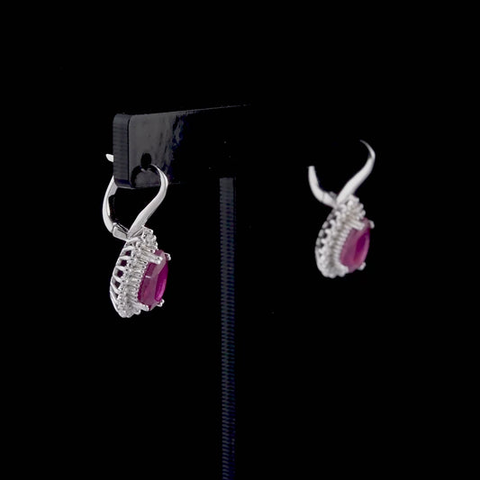 3.82 Carat Natural Diamond and Ruby Earrings – Fine Jewelry Design