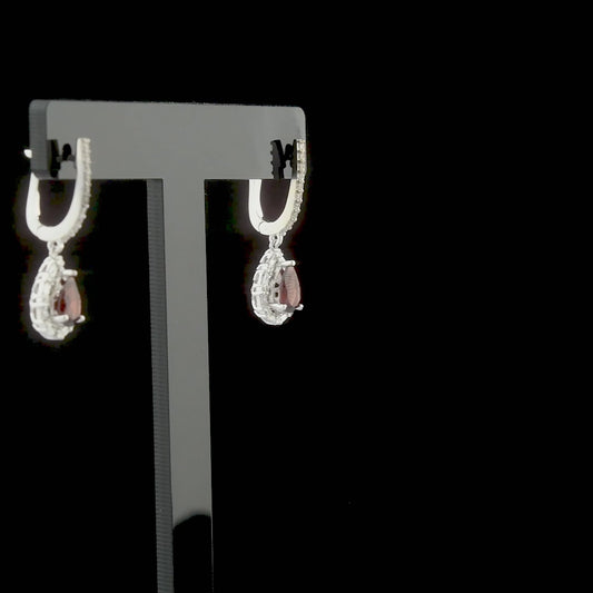 2.02 Carat Natural Diamond and Garnet Earrings – Fine Jewelry Design